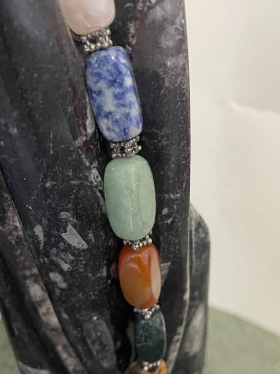 Multi color stone necklace. 80g 17" Tiger's Eye Quartz - Picture 3 of 6